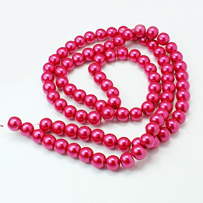 Perles rondes ,nacrées ,6 mm, violet clair (x25)