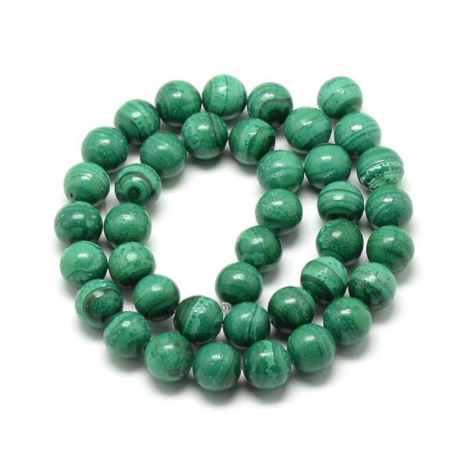 Perle ronde en malachite naturelle  Ø8mm