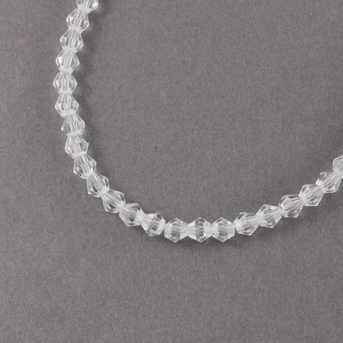 Perles facettées,forme  toupie 4x4mm cristal (x100)
