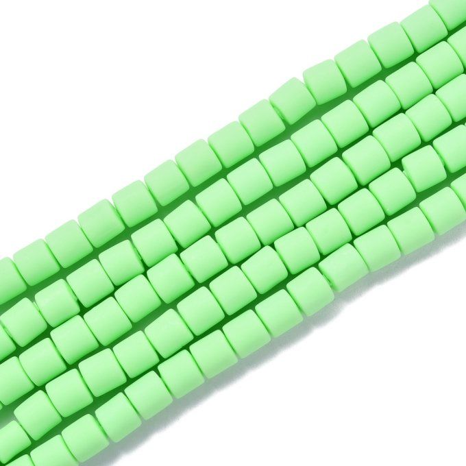 Perles Heishi en pâte polymère 6.5x6mm (x1 chapelet) couleur vert clair