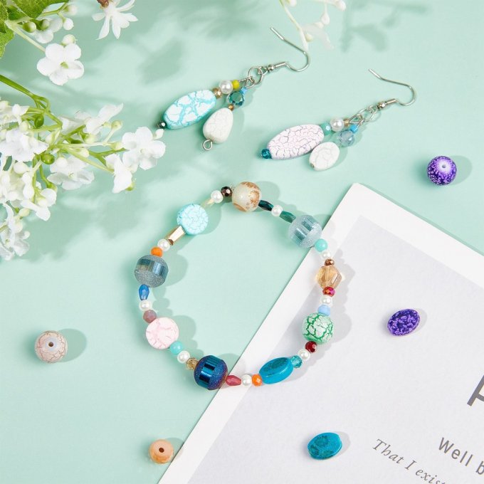 Perles de verre , mélanges de formes ,de tailles et de couleurs (1 chapelet AA) 