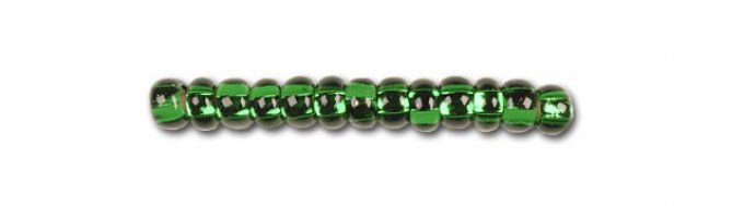 Rocaille Preciosa  11/0  Transparent Silver lined Emerald (x20g)