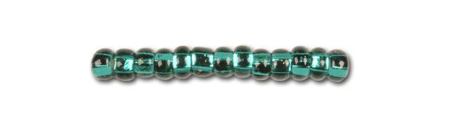 Rocaille Preciosa  11/0  Transparent Silver lined turquoise (x20g) 