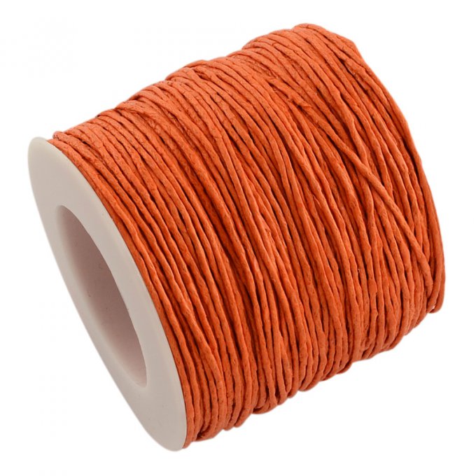 Cordon coton ciré Ø 1mm orange foncé