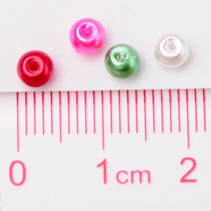 Mélange de 400 perles nacrées Ø4mm Noël 