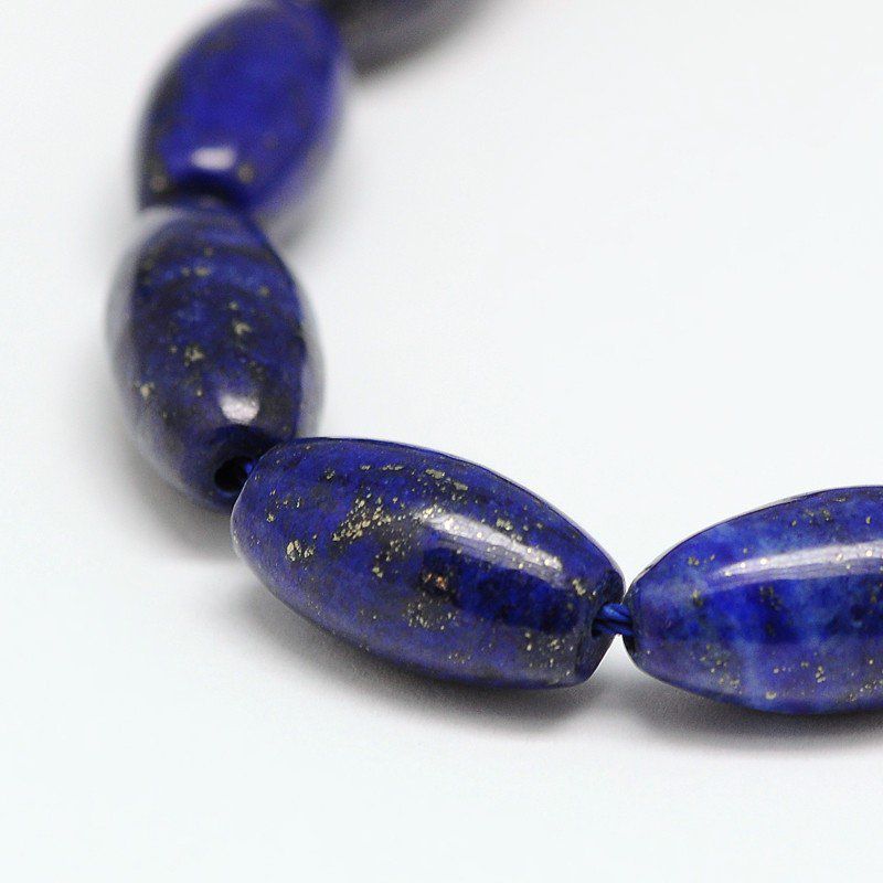 Lapis lazuli naturelle forme grain de riz longueur 16x8mm (x1)