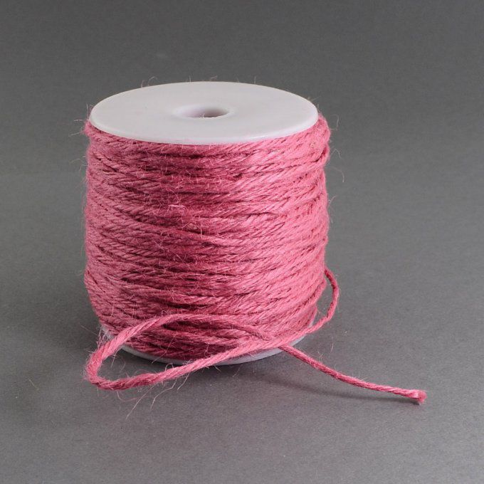 Cordon de chanvre   Ø 2 mm  100 m couleur rouge indien