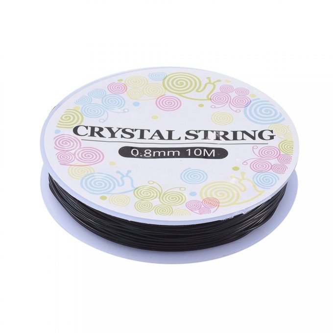 Cordon élastique Cristal Ø 0.8mm noir 10m   (x1)