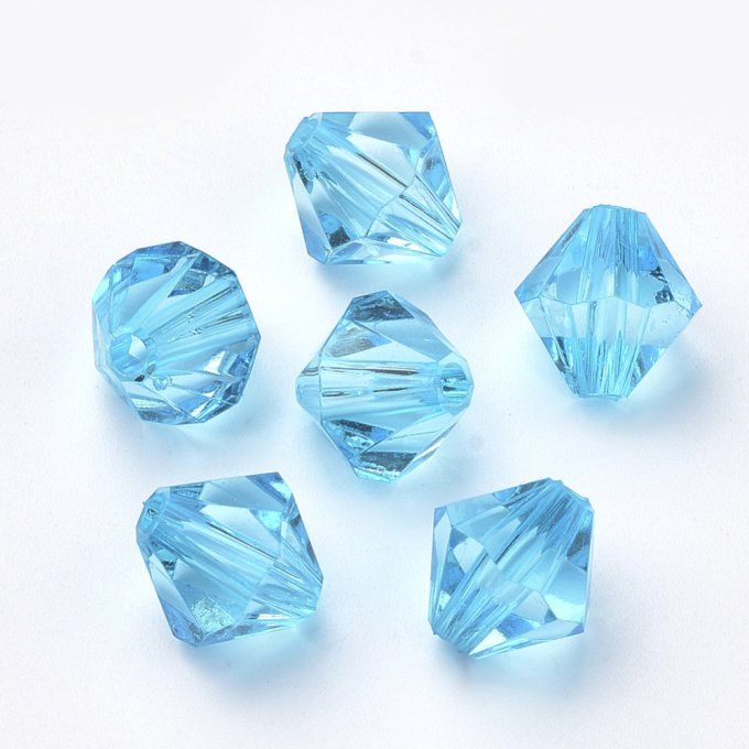 Perles en acrylique transparente  ,mélange de couleurs  ,forme toupie  (50g) A12