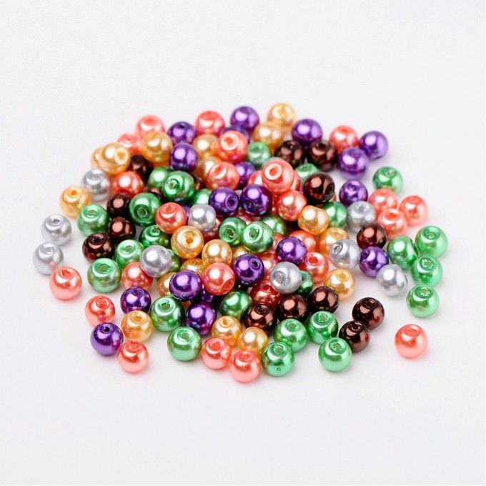 Mélange de 400 perles nacrées Ø4mm Halloween