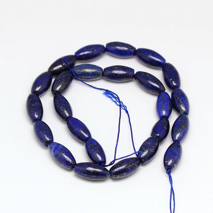 Lapis lazuli naturelle forme grain de riz longueur 16x8mm (x1)