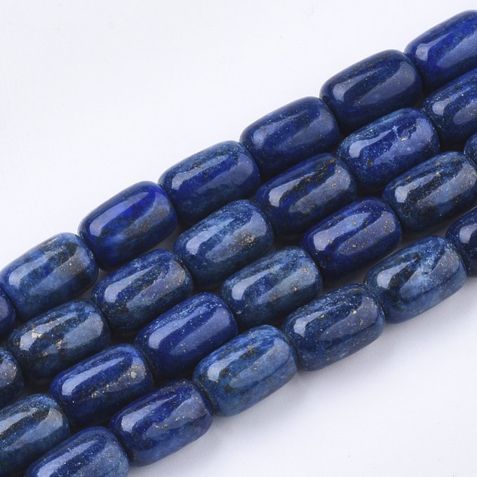 Lapis lazuli naturelle forme  de tonneau longueur 12x8mm (x1)