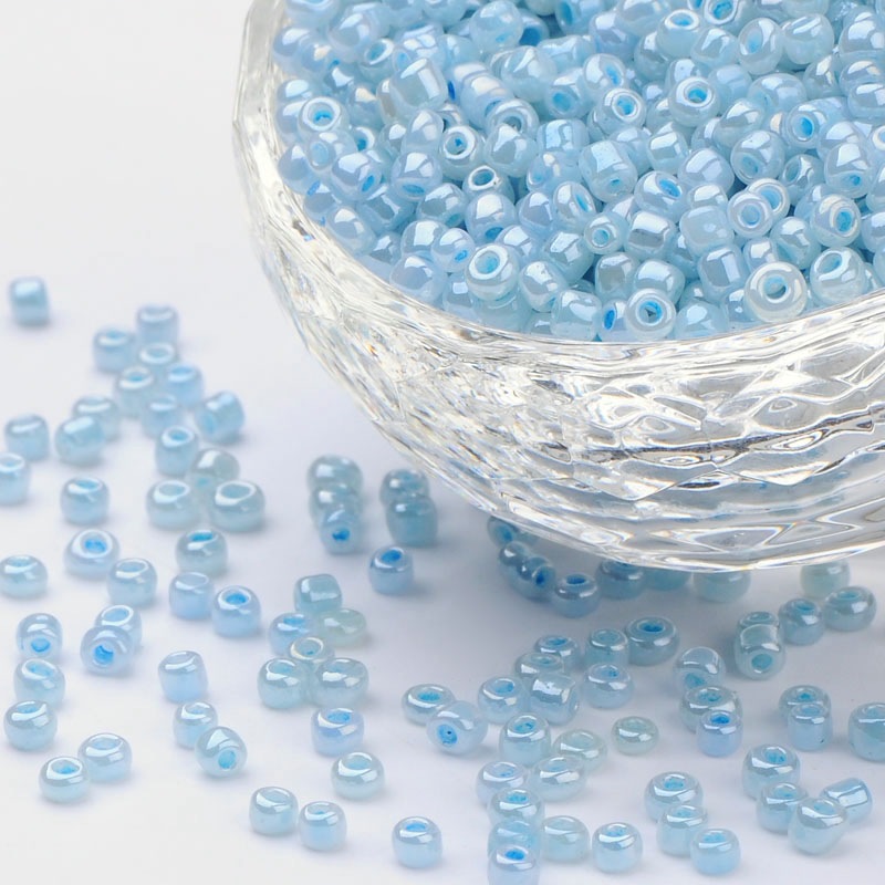 Perles rocaille 3mm,ceylan rond turquoise  (20g)