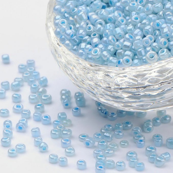 Perles rocaille 3mm,ceylan rond turquoise  (20g)
