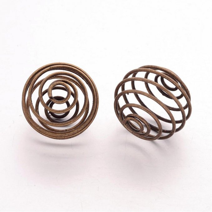 Cages  métalliques  Ø21x20mm bronze antique (x5)