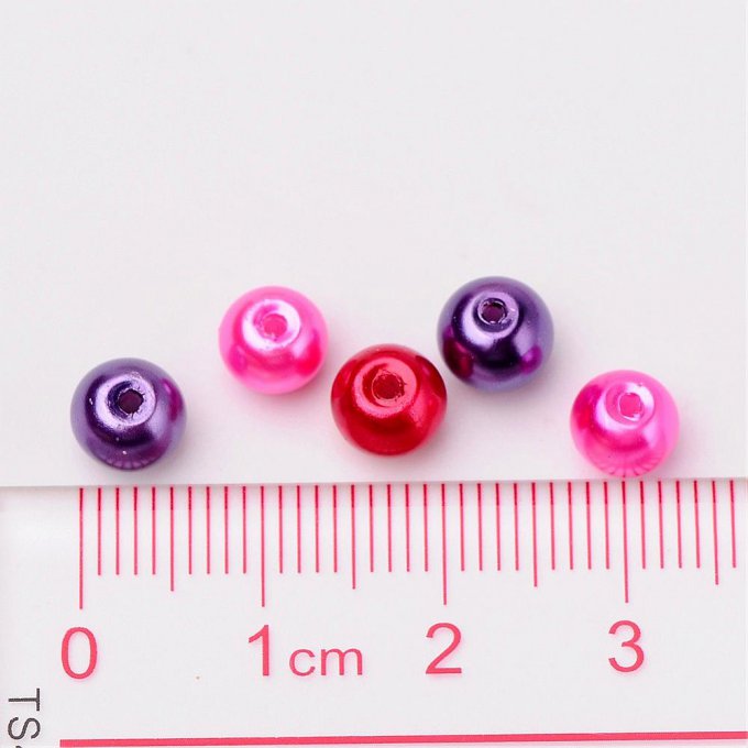 Mélange de 200 perles nacrées Ø6mm Saint-Valentin