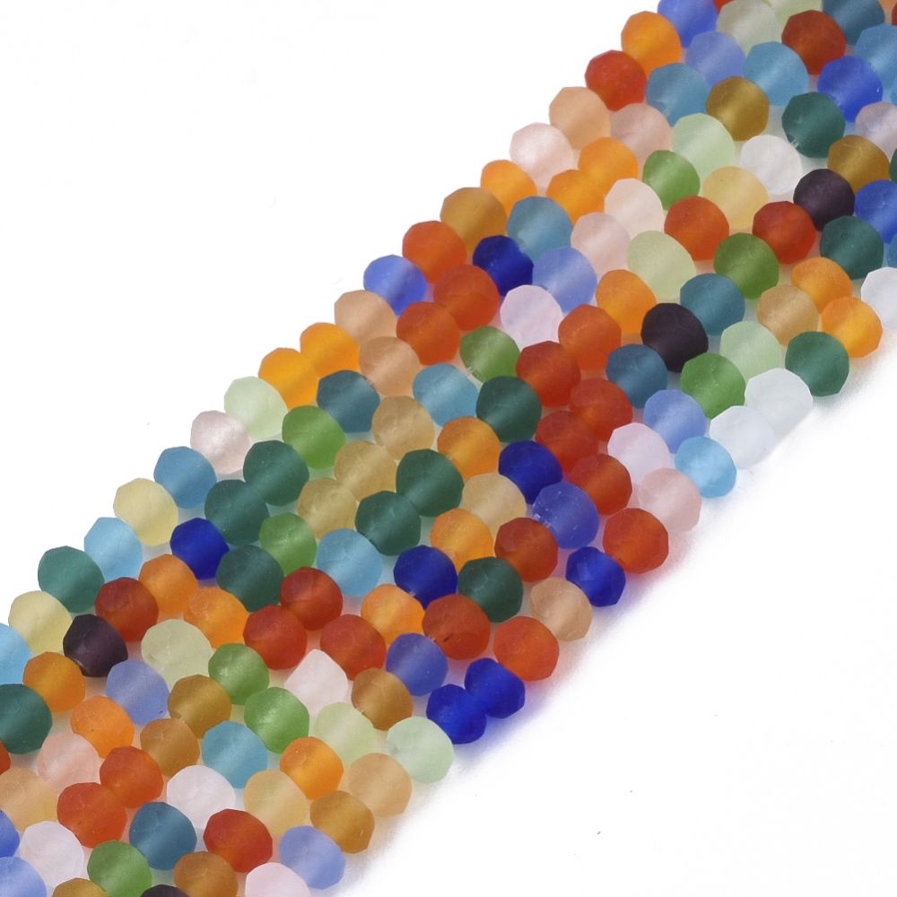 Mélange de perles facettées 3x2.5mm mélange de couleurs ,(1 chapelet AG) 