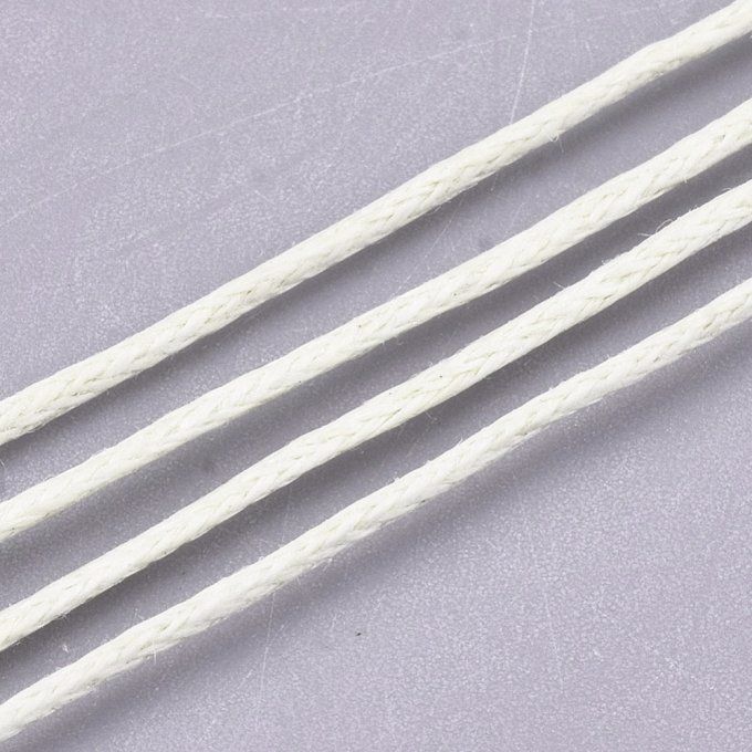 Cordon coton ciré Ø 1mm or pâle