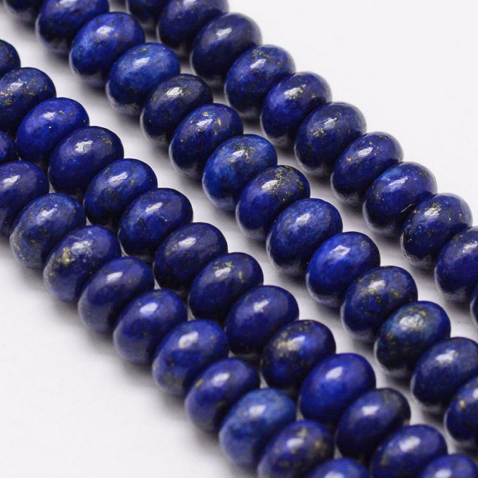 Perle en forme de rondelle, en lapis lazuli naturelle 6x4mm