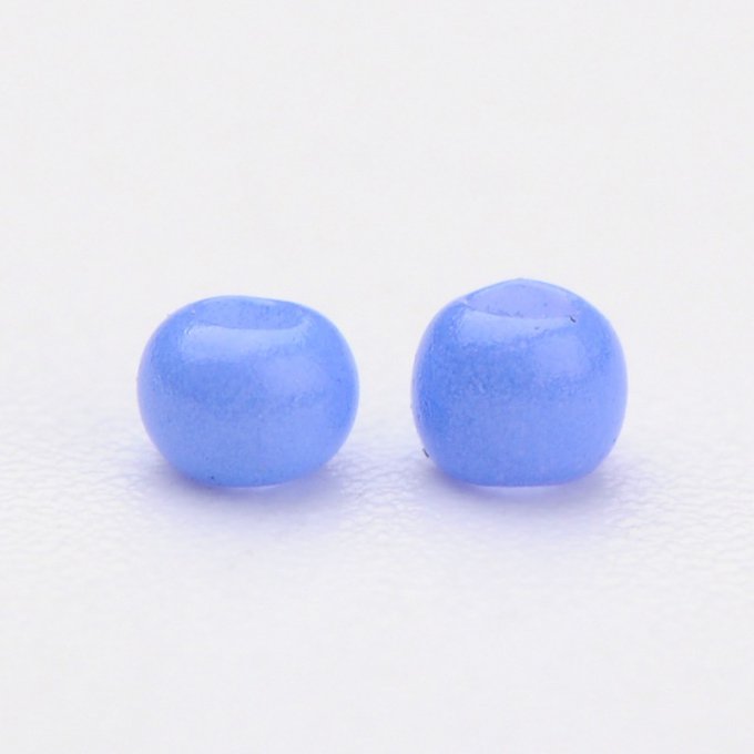 Rocaille opaque aspect verni 11/0,  2x1.5mm,bleuet (20g)