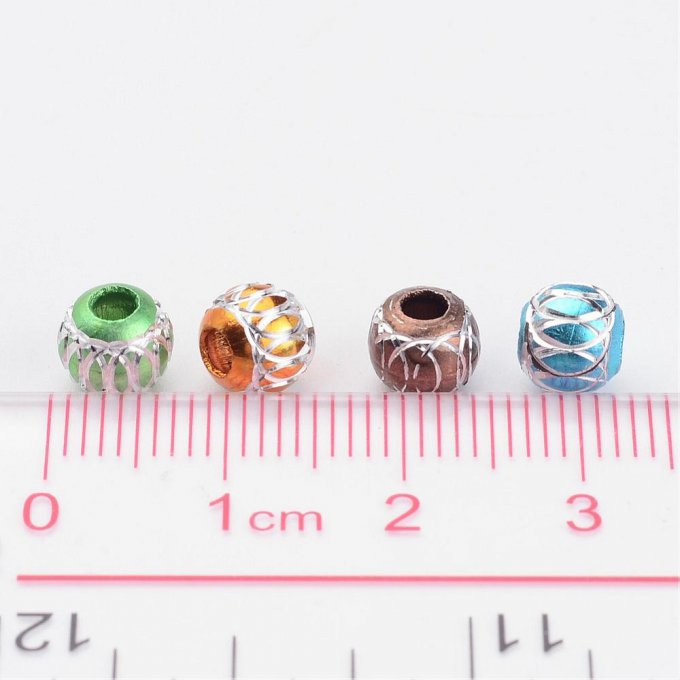 Perles en aluminium diamètre 6 mm (x10)