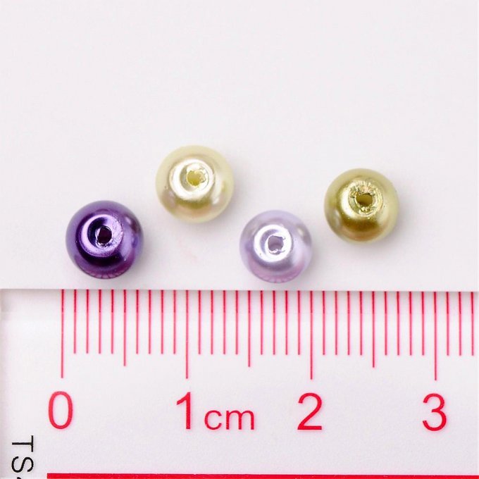 Mélange de 200 perles nacrées Ø6mm  Lavande