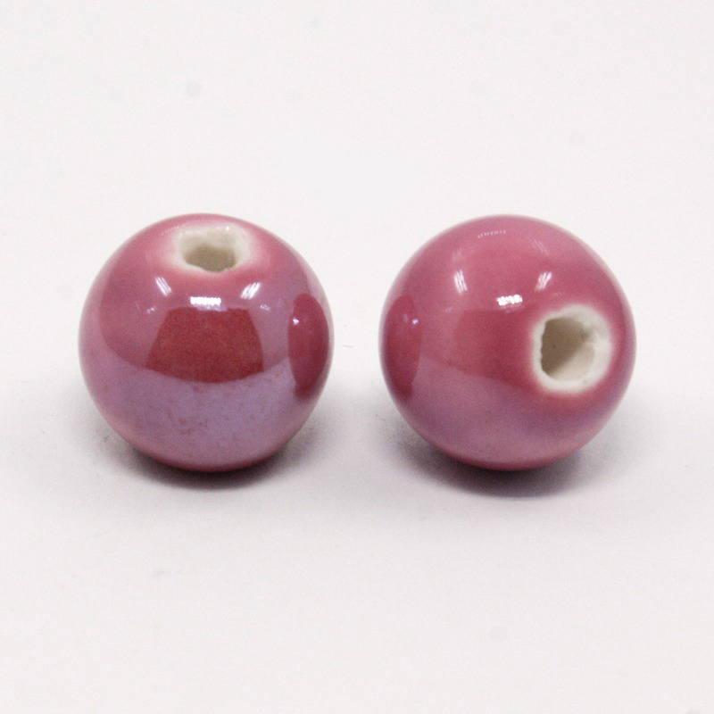 Perles porcelaine nacrée  Ø 8 mm violet