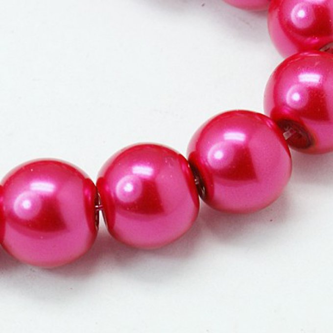 Perles rondes ,nacrées ,6 mm, violet clair (x25)