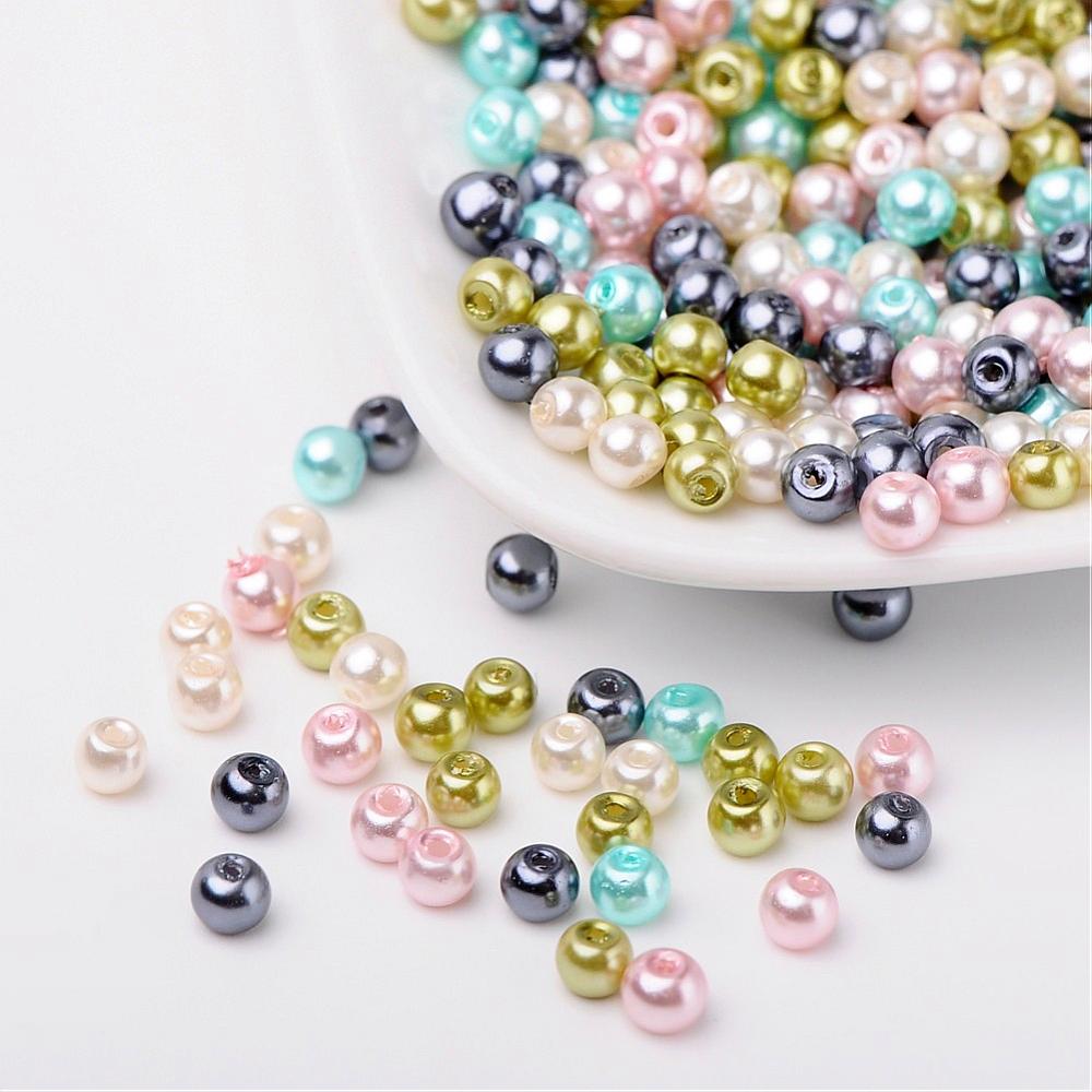 Mélange de 400 perles nacrées Ø4mm Pastel