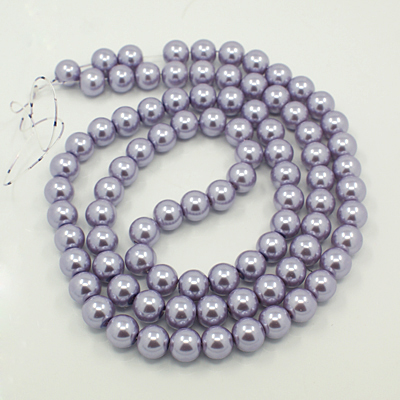 Perles rondes ,nacrées ,10 mm, lavande (x10)