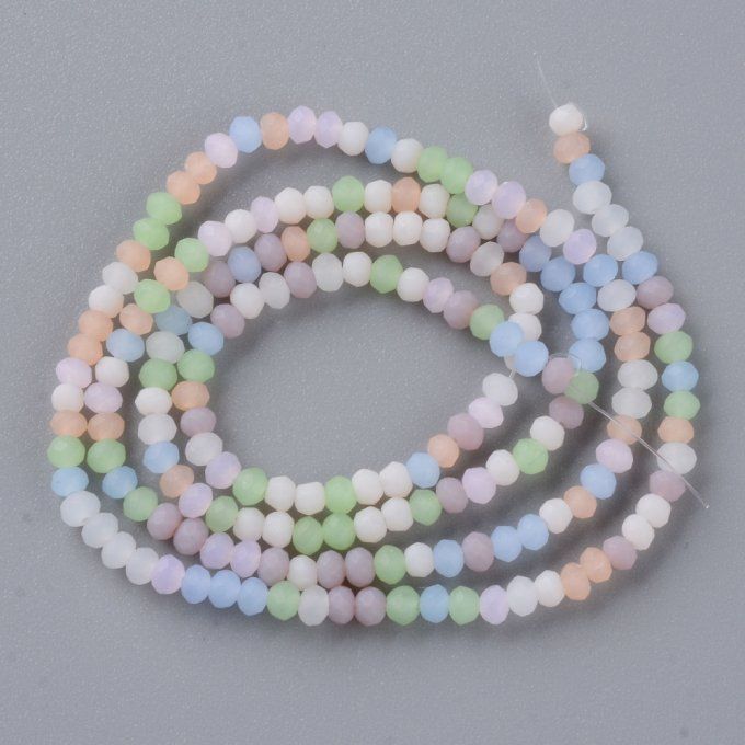 Mélange de perles facettées 3x2.5mm mélange de couleurs ,(1 chapelet AF)  