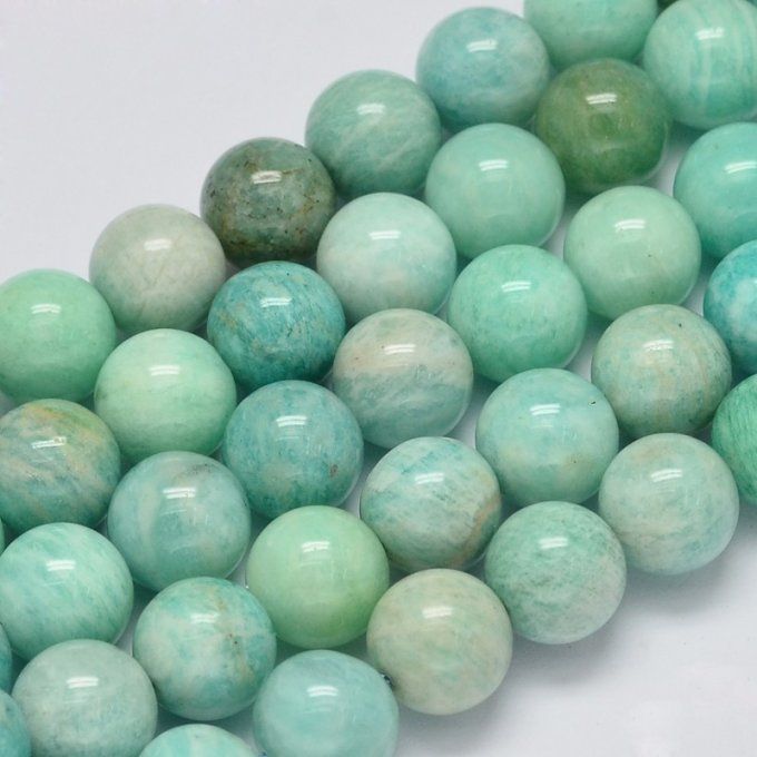 Perle ronde en amazonite naturelle 7-8mm