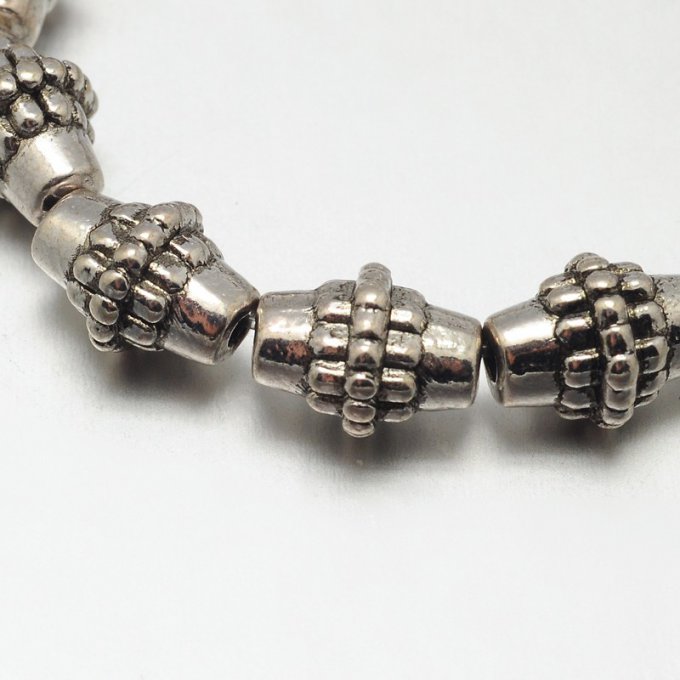 Perles métalliques Ø10mm forme toupie  (x10)