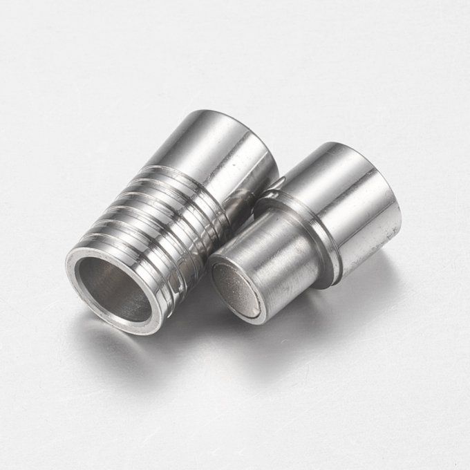 Fermoir magnétique en acier inoxydable forme de colonne 18x7mm