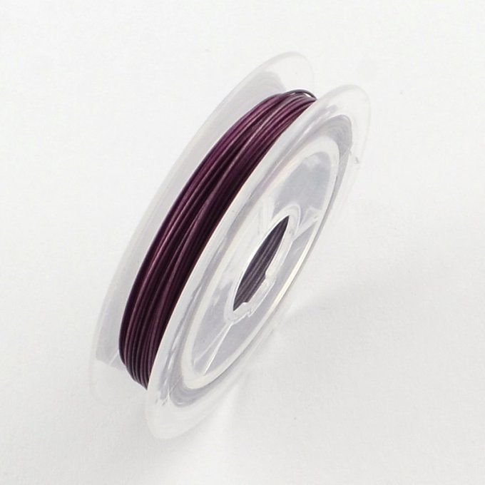 Fil câblé en acier revêtu nylon diamètre 0.45mm / long 10m couleur violette