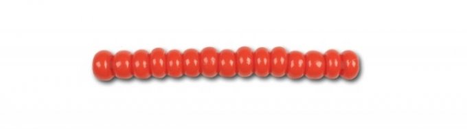 Preciosa rocaille en verre de Bohème  4mm  6/0  Opaque red coral (x20g)