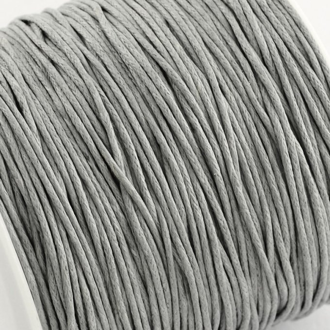 Cordon coton ciré Ø 1mm gris clair