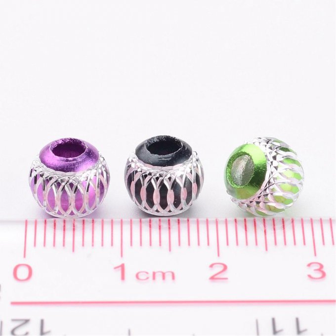 Perles en aluminium diamètre 8 mm (x10)