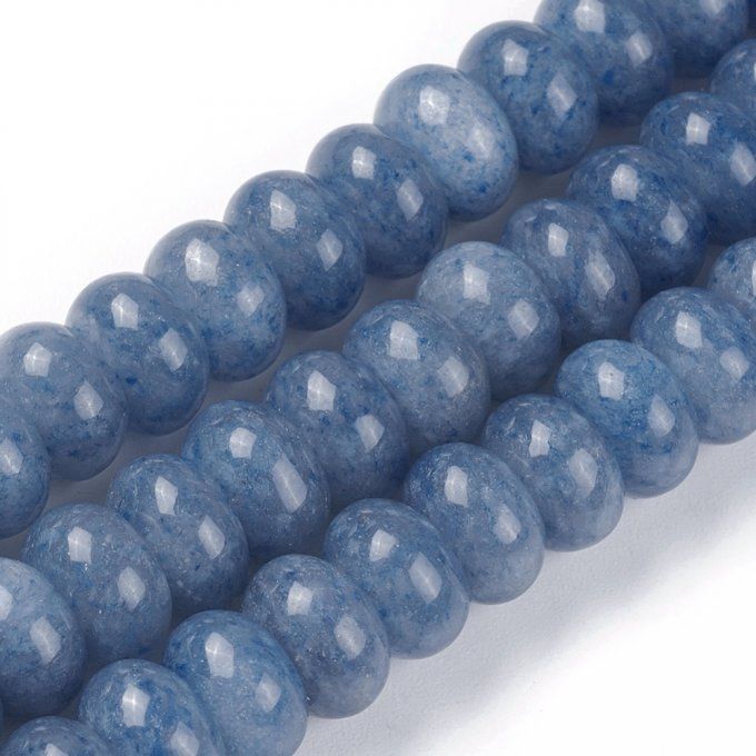 Perle forme de rondelle , en Aventurine bleue naturelle 8-8.5 x4.5-5mm