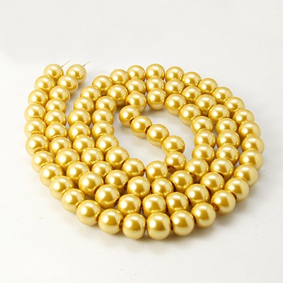 Perles rondes ,nacrées ,10 mm, kaki  (x10)