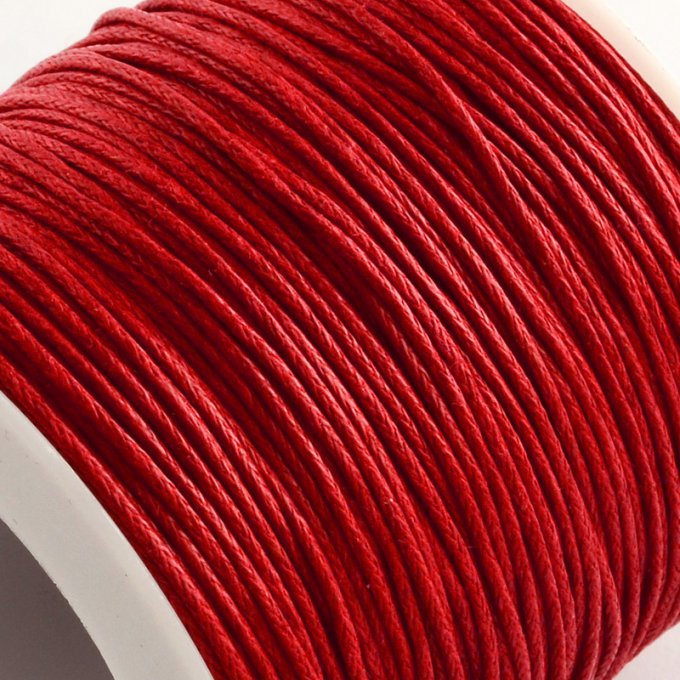 Cordon coton ciré Ø 1mm rouge