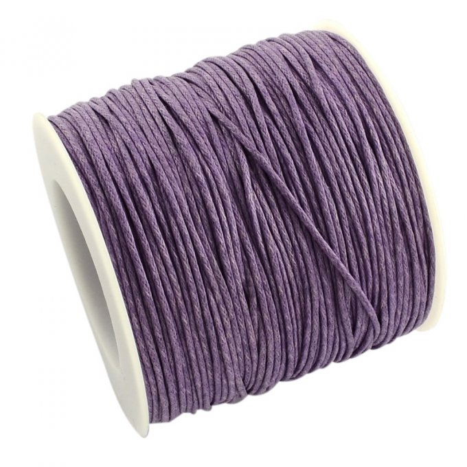 Cordon coton ciré Ø 1mm violet foncé