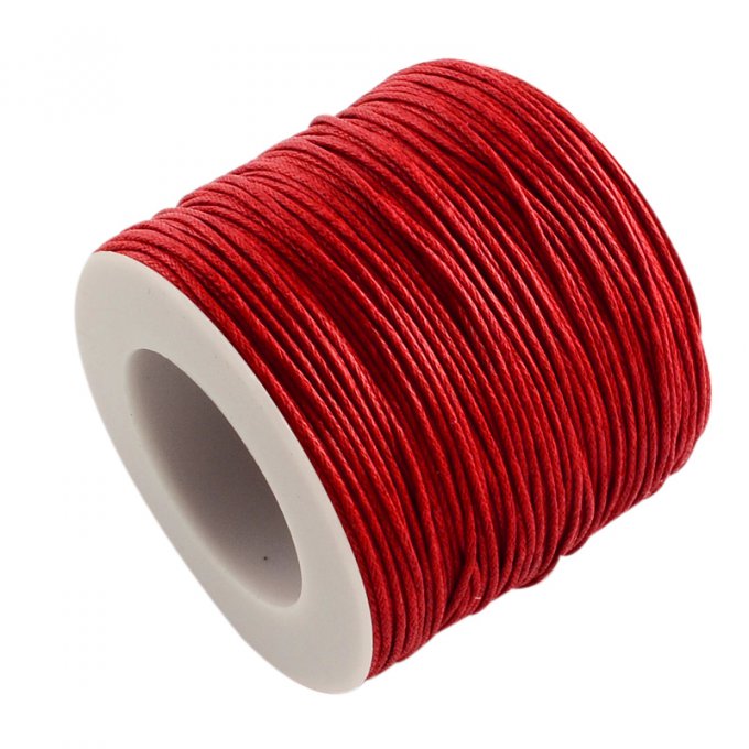 Cordon coton ciré Ø 1mm rouge