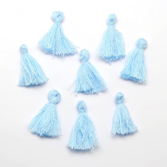 Pompons en fil de coton paquet de 5 turquoise