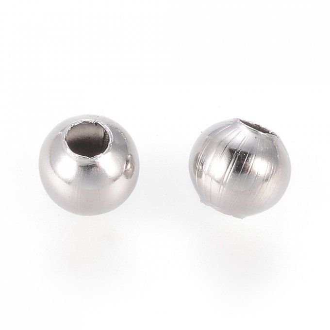 Perles Heishi en acier inoxydable 304  forme ronde  3x3mm (environ x1000)
