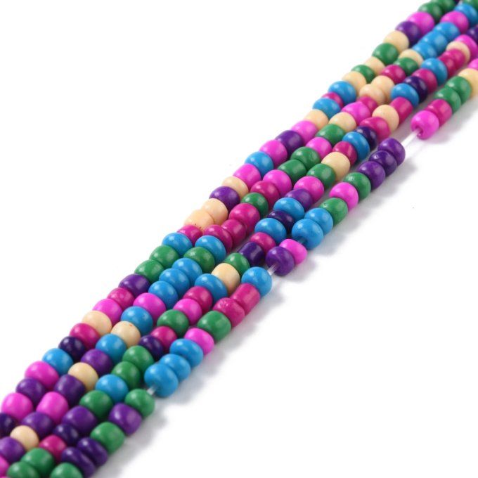 Perles de rocaille sur fil / chaîne de corps extensible longueur 80cm (x1)couleur "bonbon" 