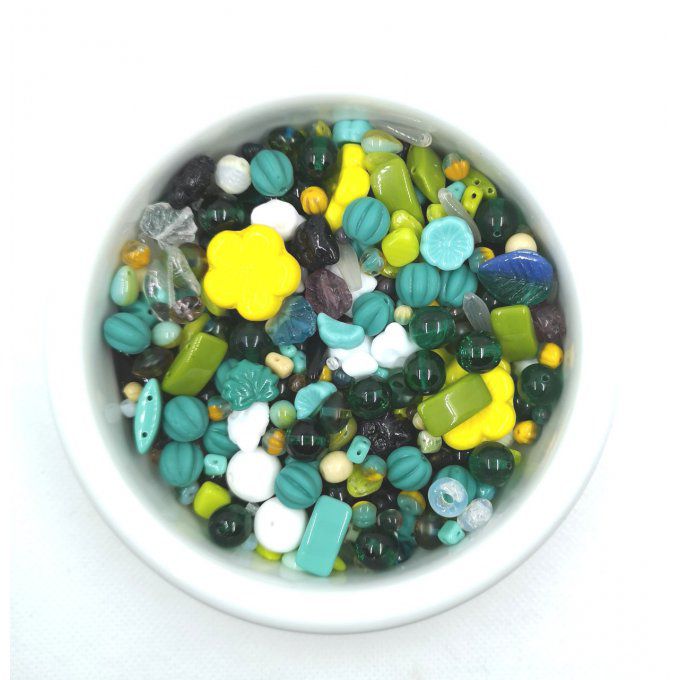 Mélange de perles de verre de Bohème Amazonia dream (x50g) 