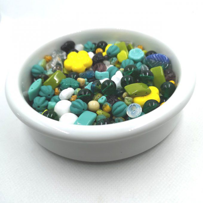 Mélange de perles de verre de Bohème Amazonia dream (x50g) 