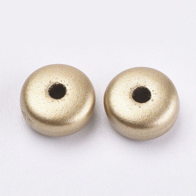 Perles en acrylique en forme de rond plat diamètre 6x3mm couleur or (environ 100 perles) 