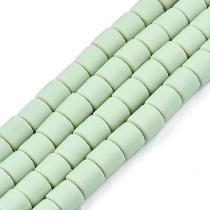 Perles Heishi en pâte polymère 6.5x6mm (x1 chapelet) couleur vert mer foncé